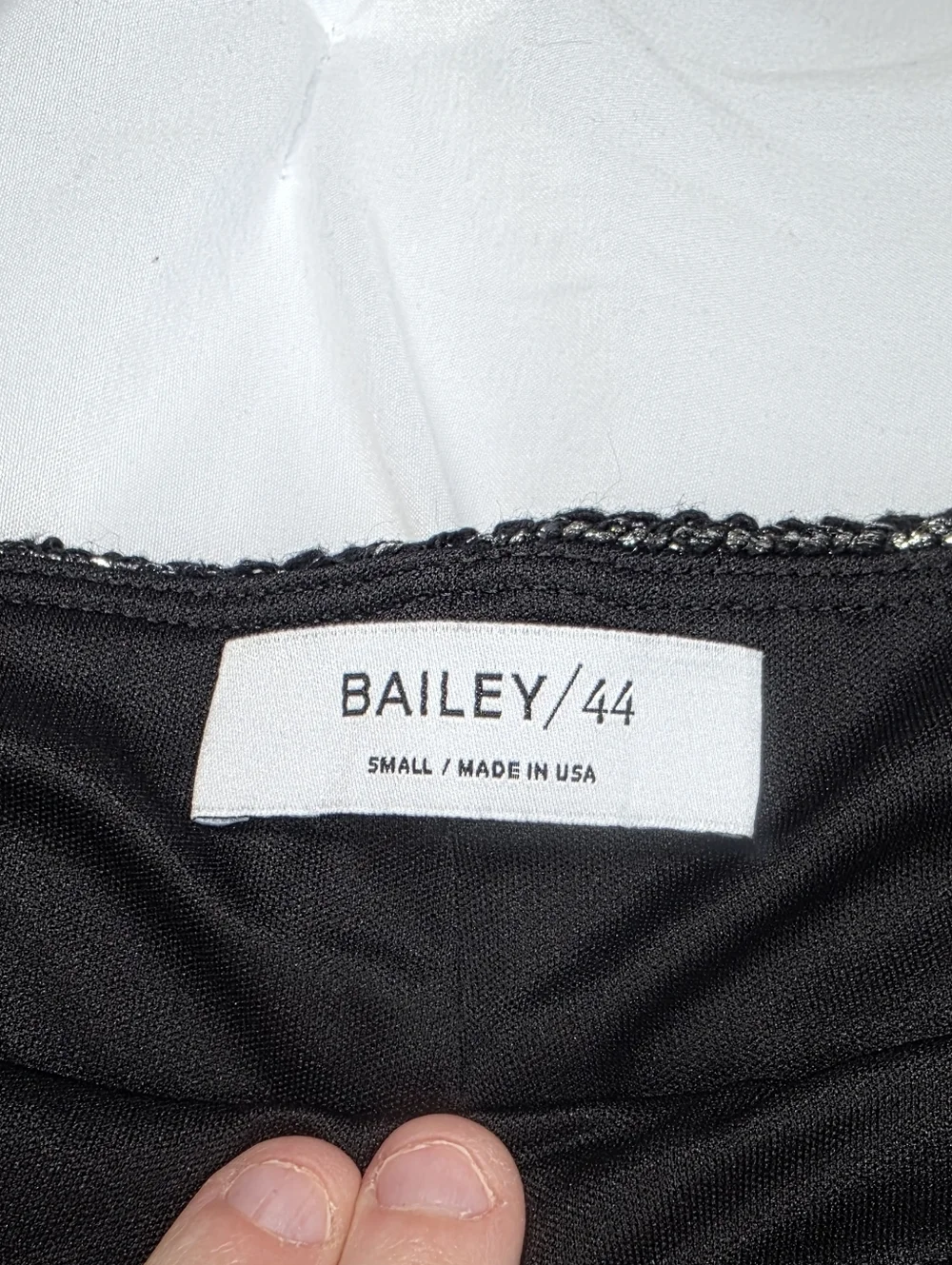Bailey 44 Metallic Black Tweed Lined Mini Skirt Size Small NWT - Picture 6 of 9